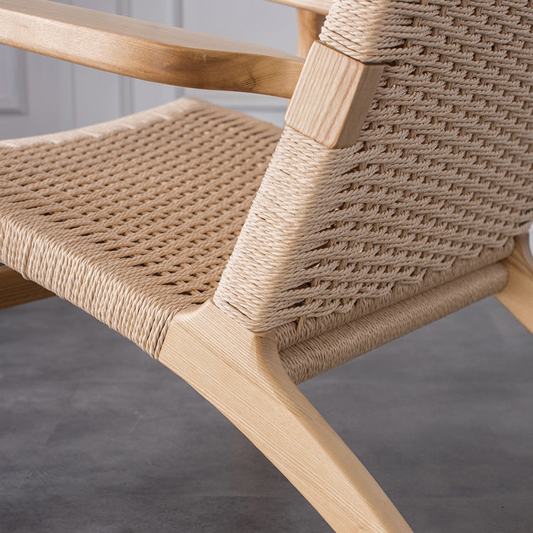 Mid-century Modern Accent Armchair Fixed Back Wood Armchair for Living Room Clearhalo 'Accent Chairs' 'accent_chairs' 'Chairs & Seating' 'furn' 'furn_accent_chairs' 'Furniture' 'Living Room Furniture' 6535824