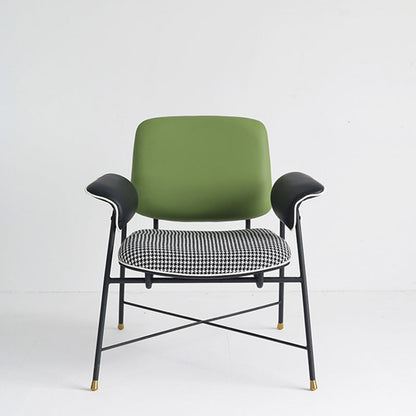 Mid-century Modern Accent Armchair Fixed Back Armchair for Living Room Green Cotton and Linen 1 Piece Clearhalo 'Accent Chairs' 'accent_chairs' 'Chairs & Seating' 'furn' 'furn_accent_chairs' 'Furniture' 'Living Room Furniture' 6535838