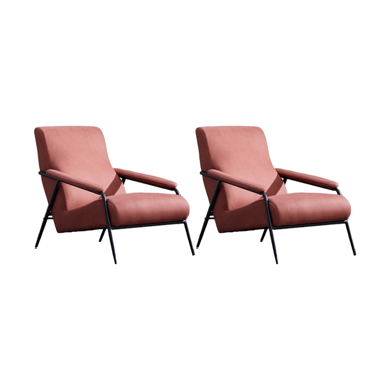 Mid-century Modern Bedroom Accent Armchair Solid Color Arm Chair Red Tech Cloth 2 Piece Set Clearhalo 'Accent Chairs' 'accent_chairs' 'Chairs & Seating' 'furn' 'furn_accent_chairs' 'Furniture' 'Living Room Furniture' 6535845