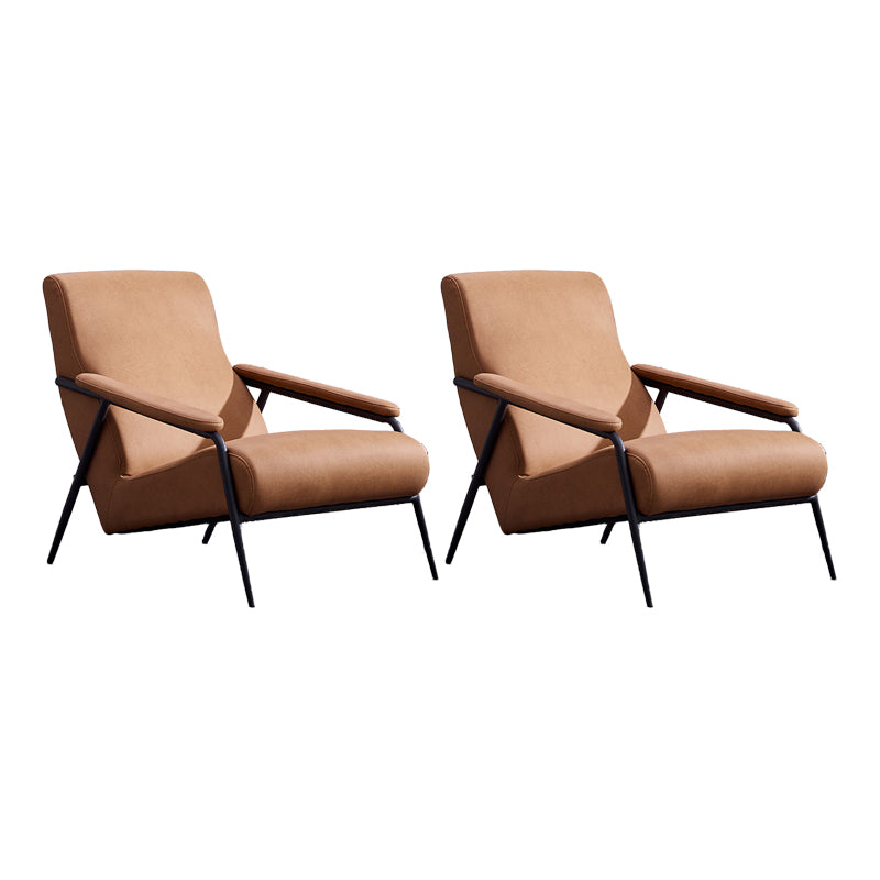 Mid-century Modern Bedroom Accent Armchair Solid Color Arm Chair Yellow Tech Cloth 2 Piece Set Clearhalo 'Accent Chairs' 'accent_chairs' 'Chairs & Seating' 'furn' 'furn_accent_chairs' 'Furniture' 'Living Room Furniture' 6535846