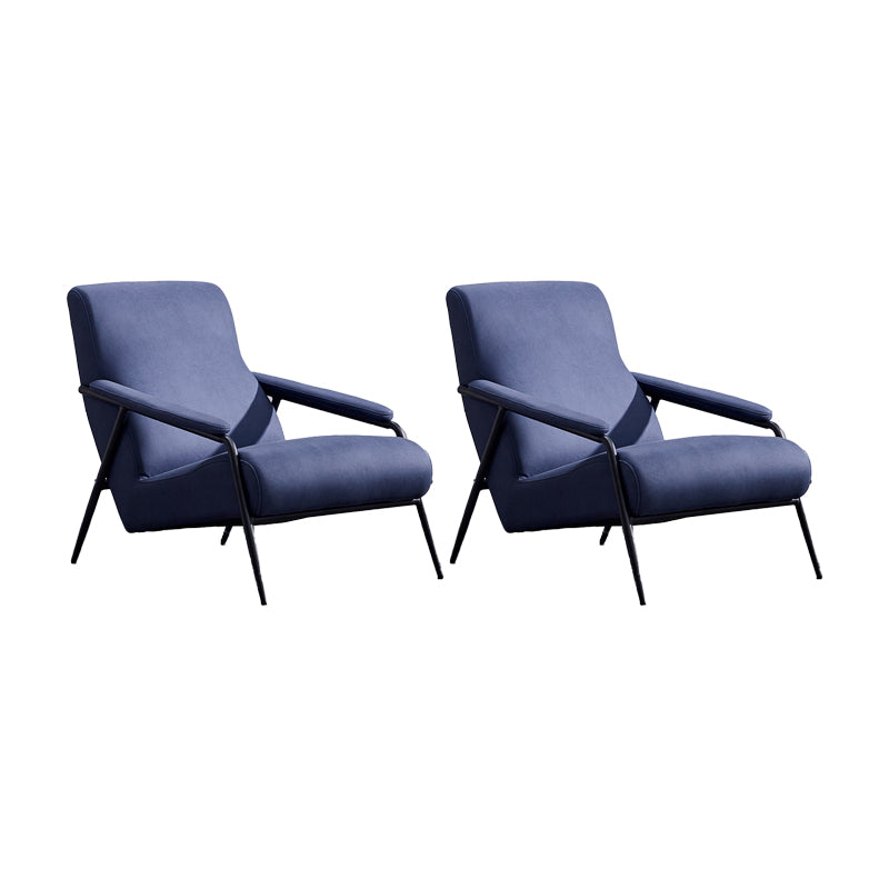 Mid-century Modern Bedroom Accent Armchair Solid Color Arm Chair Blue Tech Cloth 2 Piece Set Clearhalo 'Accent Chairs' 'accent_chairs' 'Chairs & Seating' 'furn' 'furn_accent_chairs' 'Furniture' 'Living Room Furniture' 6535851