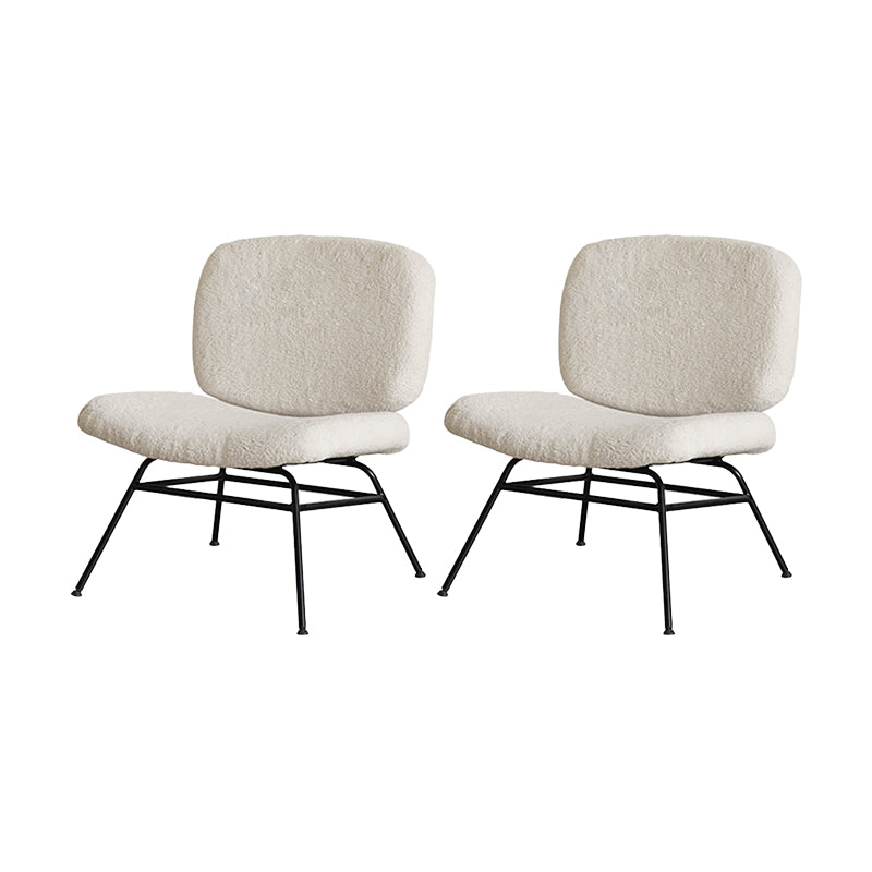 Armless Fixed Back Lounge Chair Modern Slipper Accent Chair for Living Room Off-White Wool Blend 2 Piece Set Clearhalo 'Accent Chairs' 'accent_chairs' 'Chairs & Seating' 'furn' 'furn_accent_chairs' 'Furniture' 'Living Room Furniture' 6535863