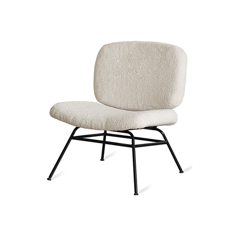 Armless Fixed Back Lounge Chair Modern Slipper Accent Chair for Living Room Off-White Wool Blend 1 Piece Clearhalo 'Accent Chairs' 'accent_chairs' 'Chairs & Seating' 'furn' 'furn_accent_chairs' 'Furniture' 'Living Room Furniture' 6535867