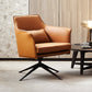 Modern Barrel Accent Chair Spider Solid Color Barrel Chair for Living Room Orange Microfiber Leather 1 Piece Clearhalo 'Accent Chairs' 'accent_chairs' 'Chairs & Seating' 'furn' 'furn_accent_chairs' 'Furniture' 'Living Room Furniture' 6535941