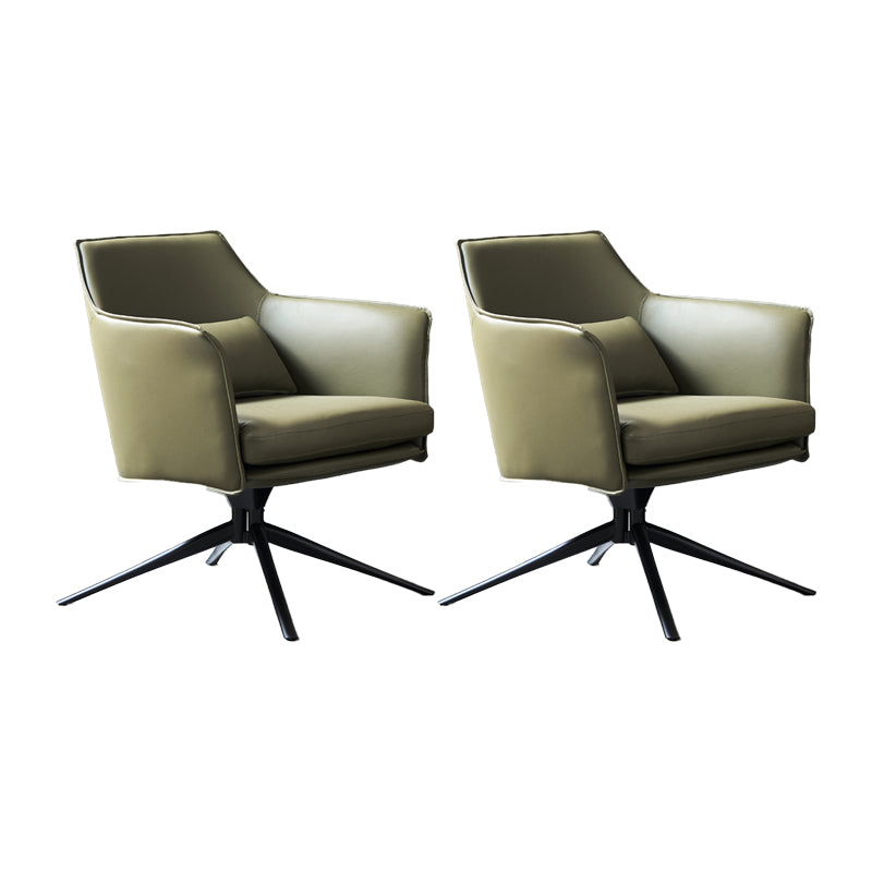 Modern Barrel Accent Chair Spider Solid Color Barrel Chair for Living Room Green Microfiber Leather 2 Piece Set Clearhalo 'Accent Chairs' 'accent_chairs' 'Chairs & Seating' 'furn' 'furn_accent_chairs' 'Furniture' 'Living Room Furniture' 6535947