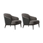 Mid-century Modern Accent Chair Solid Color Fixed Back Armchair Grey Cotton and Linen 2 Piece Set Clearhalo 'Accent Chairs' 'accent_chairs' 'Chairs & Seating' 'furn' 'furn_accent_chairs' 'Furniture' 'Living Room Furniture' 6535974