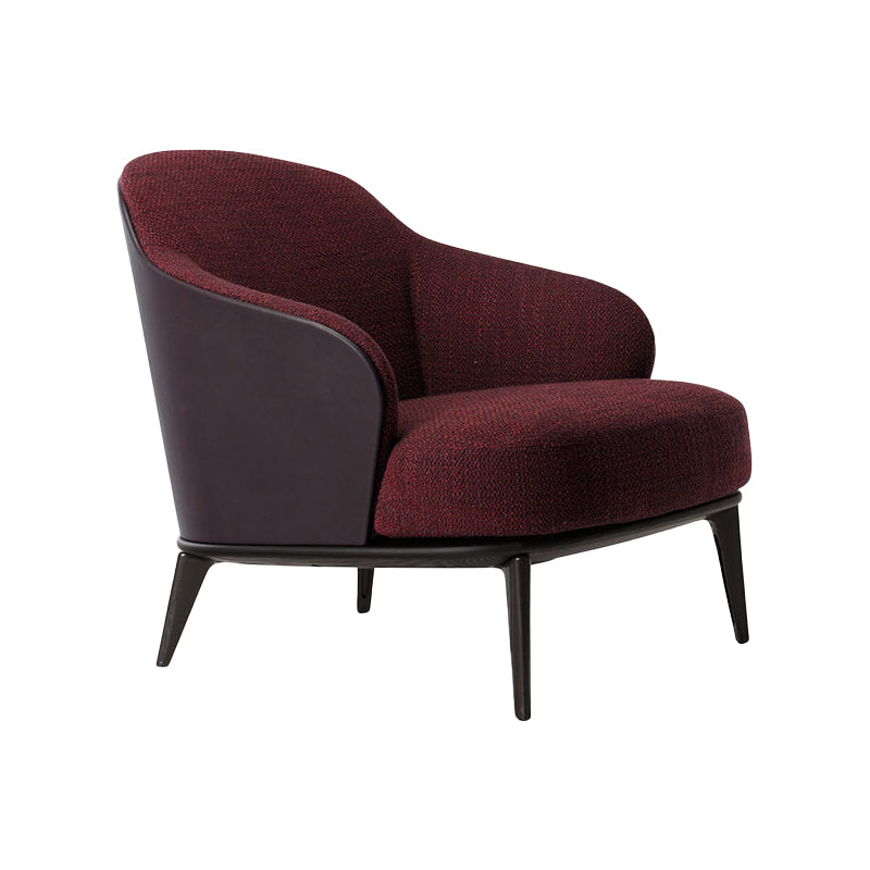 Mid-century Modern Accent Chair Solid Color Fixed Back Armchair Red Cotton and Linen 1 Piece Clearhalo 'Accent Chairs' 'accent_chairs' 'Chairs & Seating' 'furn' 'furn_accent_chairs' 'Furniture' 'Living Room Furniture' 6535975