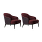 Mid-century Modern Accent Chair Solid Color Fixed Back Armchair Red Cotton and Linen 2 Piece Set Clearhalo 'Accent Chairs' 'accent_chairs' 'Chairs & Seating' 'furn' 'furn_accent_chairs' 'Furniture' 'Living Room Furniture' 6535977