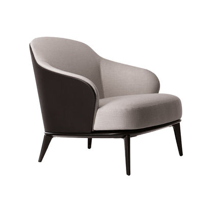 Mid-century Modern Accent Chair Solid Color Fixed Back Armchair Off-White Cotton and Linen 1 Piece Clearhalo 'Accent Chairs' 'accent_chairs' 'Chairs & Seating' 'furn' 'furn_accent_chairs' 'Furniture' 'Living Room Furniture' 6535979