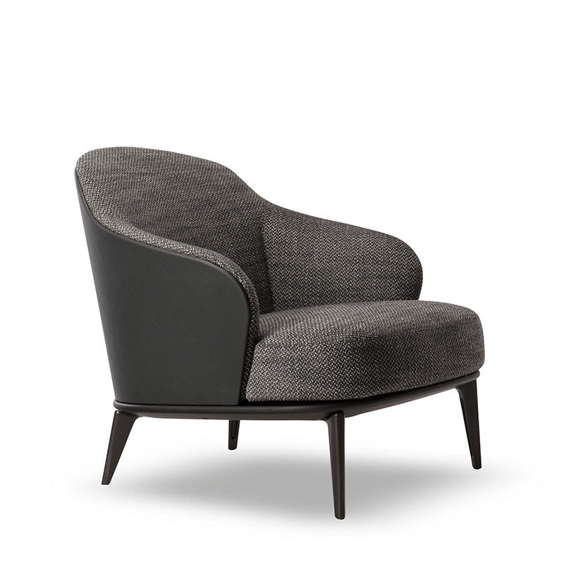 Mid-century Modern Accent Chair Solid Color Fixed Back Armchair Grey Cotton and Linen 1 Piece Clearhalo 'Accent Chairs' 'accent_chairs' 'Chairs & Seating' 'furn' 'furn_accent_chairs' 'Furniture' 'Living Room Furniture' 6535981