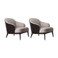 Mid-century Modern Accent Chair Solid Color Fixed Back Armchair Off-White Cotton and Linen 2 Piece Set Clearhalo 'Accent Chairs' 'accent_chairs' 'Chairs & Seating' 'furn' 'furn_accent_chairs' 'Furniture' 'Living Room Furniture' 6535982