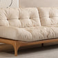 35.43" Tall Fabric Scandinavian Sofa Armless Tufted Back Sofa