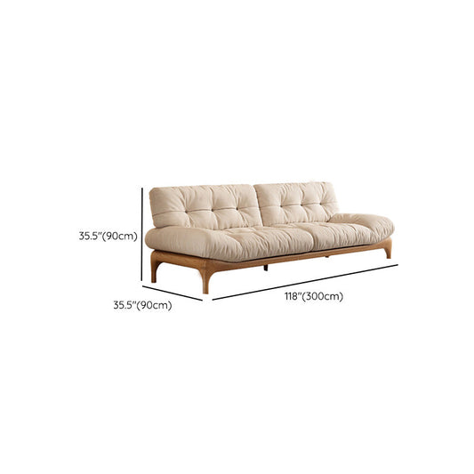 35.43" Tall Fabric Scandinavian Sofa Armless Tufted Back Sofa