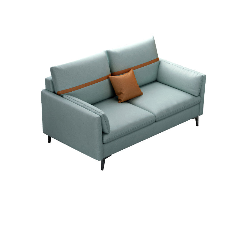 Mid Century Modern Seating Pillow Top Arm with Pillows in Green