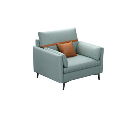 Mid Century Modern Seating Pillow Top Arm with Pillows in Green