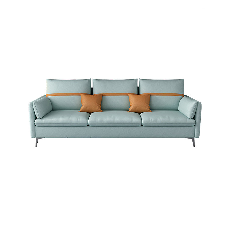 Mid Century Modern Seating Pillow Top Arm with Pillows in Green