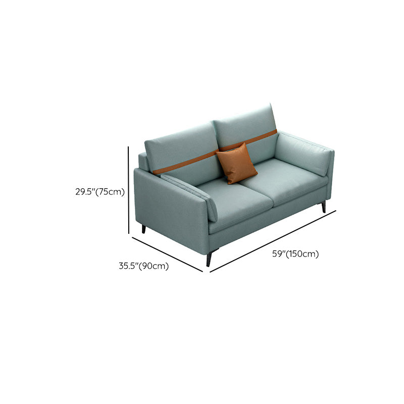 Mid Century Modern Seating Pillow Top Arm with Pillows in Green