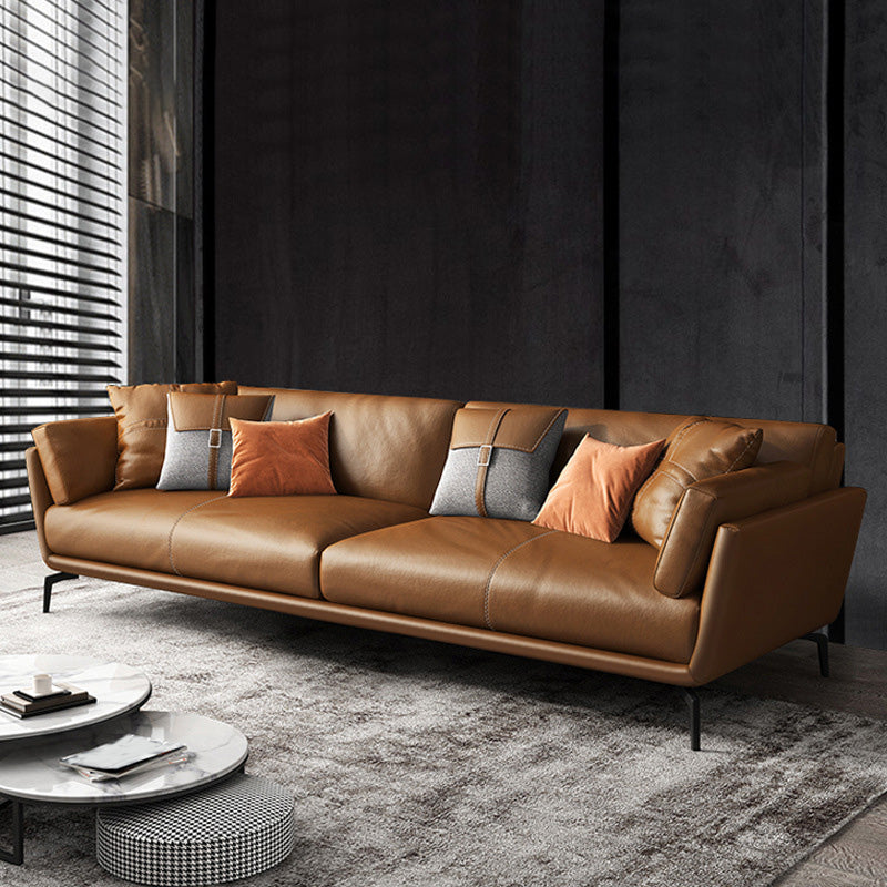 Cojines contemporáneos del brazo de la almohada con almohadas sofá en naranja