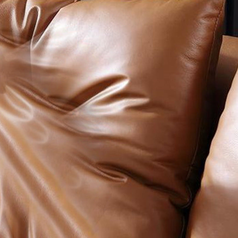 Contemporary Pillow Top Arm Seating Cushions with Pillows Sofa in Orange