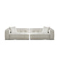 Fabric Scandinavian Sofa Tuxedo Arm Tufted Back Sofa in White
