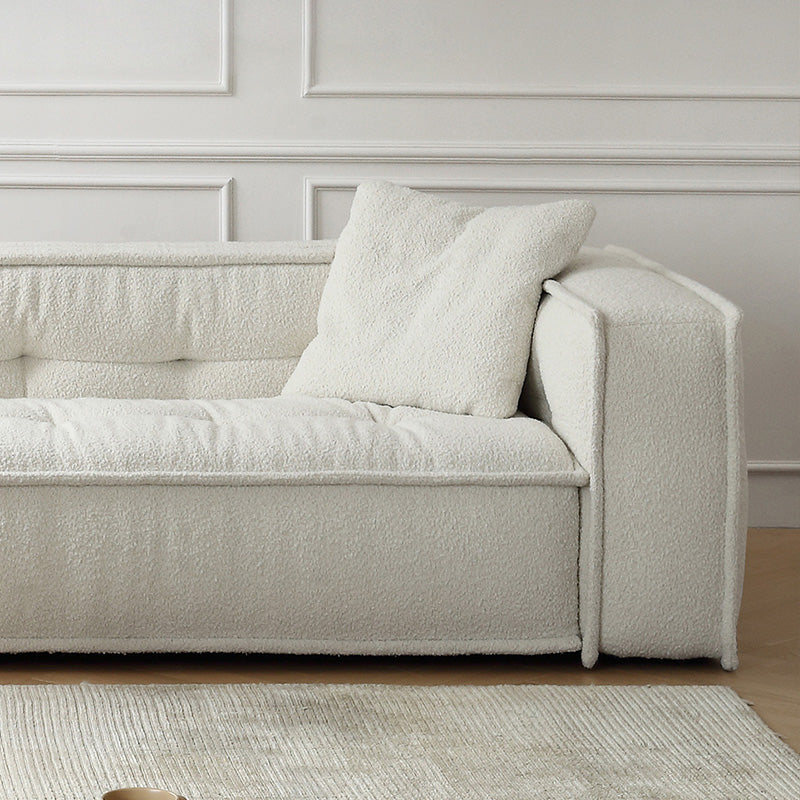 スカンジナビアのソファタキシードアームタフチングバックソファーホワイト