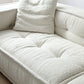 Fabric Scandinavian Sofa Tuxedo Arm Tufted Back Sofa in White