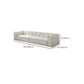 Fabric Scandinavian Sofa Tuxedo Arm Tufted Back Sofa in White