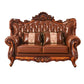 茶色の枕が付いたクラシックな房状のスプリットバック座席フレアアームソファ