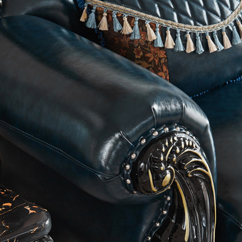 Traditional Leather Sofa Tufted Split-Back Seating Flared Arm Clearhalo 'furn' 'furn_sofas' 'Furniture' 'Living Room Furniture' 'Sofa' 'sofas' 6536520