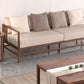 Tropical Loose Back Seating Square Arm Sofa in Brown and Beige
