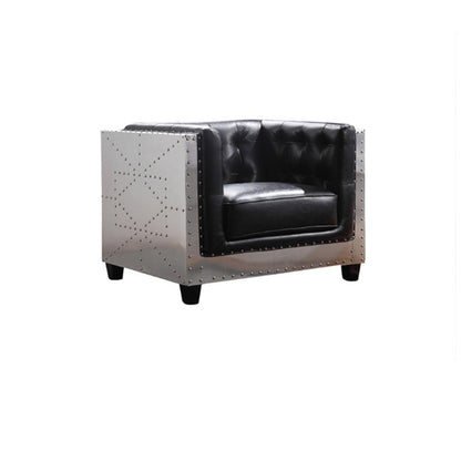 アパートのための黒の産業ビスケット後部座席タキシードアームソファ