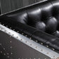 Industrial Biscuit Back Seating Tuxedo Arm Sofa in Black for Apartment