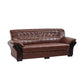 Industrial Biscuit Back Seating Flared Arm Sofa in Dark Brown 83"L x 33.5"W x 35"H Clearhalo 'furn' 'furn_sofas' 'Furniture' 'Living Room Furniture' 'Sofa' 'sofas' 6536556