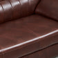 Industrial Biscuit Back Seating Flared Arm Sofa in Dark Brown Clearhalo 'furn' 'furn_sofas' 'Furniture' 'Living Room Furniture' 'Sofa' 'sofas' 6536563