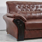 Industrial Biscuit Back Seating Flared Arm Sofa in Dark Brown Clearhalo 'furn' 'furn_sofas' 'Furniture' 'Living Room Furniture' 'Sofa' 'sofas' 6536564