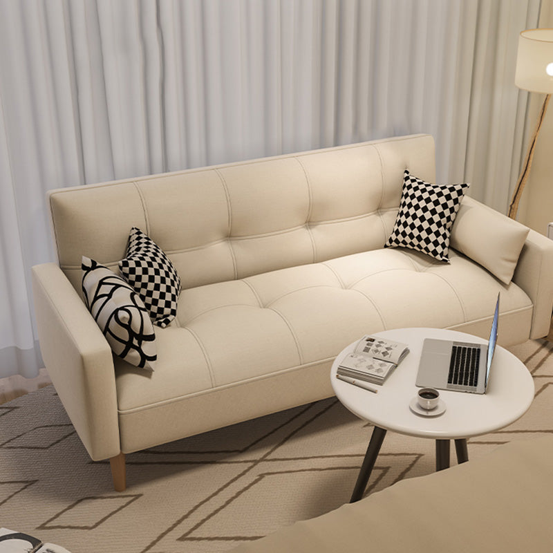 Getufte split-back zitplaat lederen vierkante armbank met kussens