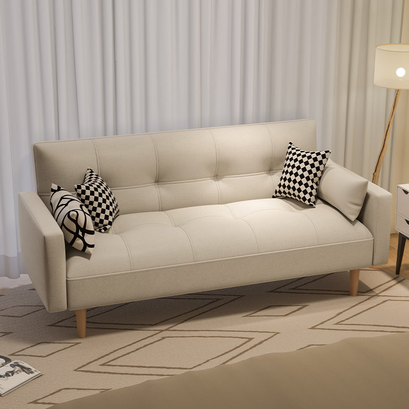 Getufte split-back zitplaat lederen vierkante armbank met kussens