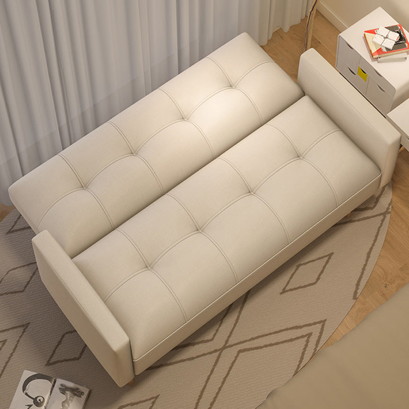 Getufte split-back zitplaat lederen vierkante armbank met kussens