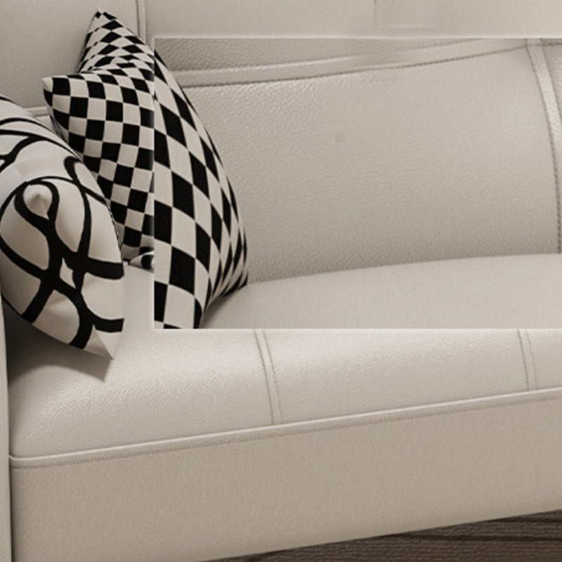 Getufte split-back zitplaat lederen vierkante armbank met kussens