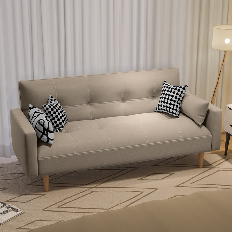 Getufte split-back zitplaat lederen vierkante armbank met kussens