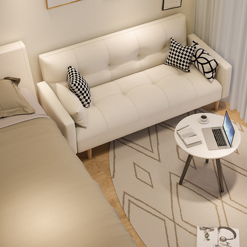 Getufte split-back zitplaat lederen vierkante armbank met kussens