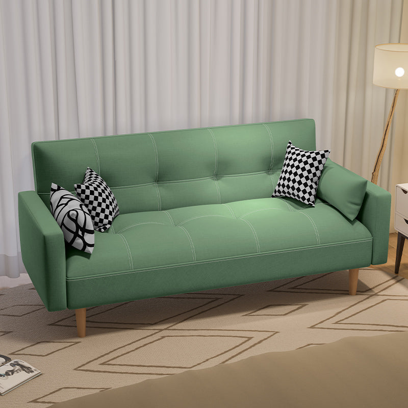 Getufte split-back zitplaat lederen vierkante armbank met kussens