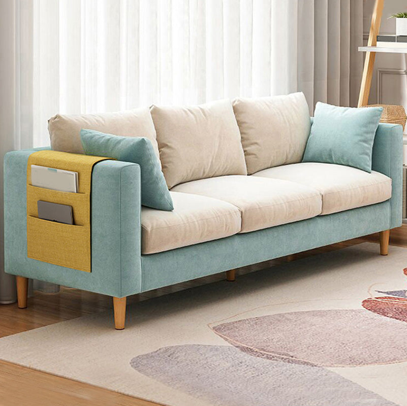 Modern Square Arm Sofa Wooden Standard Sofa for Living Room with Cushions Back Clearhalo 'furn' 'furn_sofas' 'Furniture' 'Living Room Furniture' 'Sofa' 'sofas' 6536617