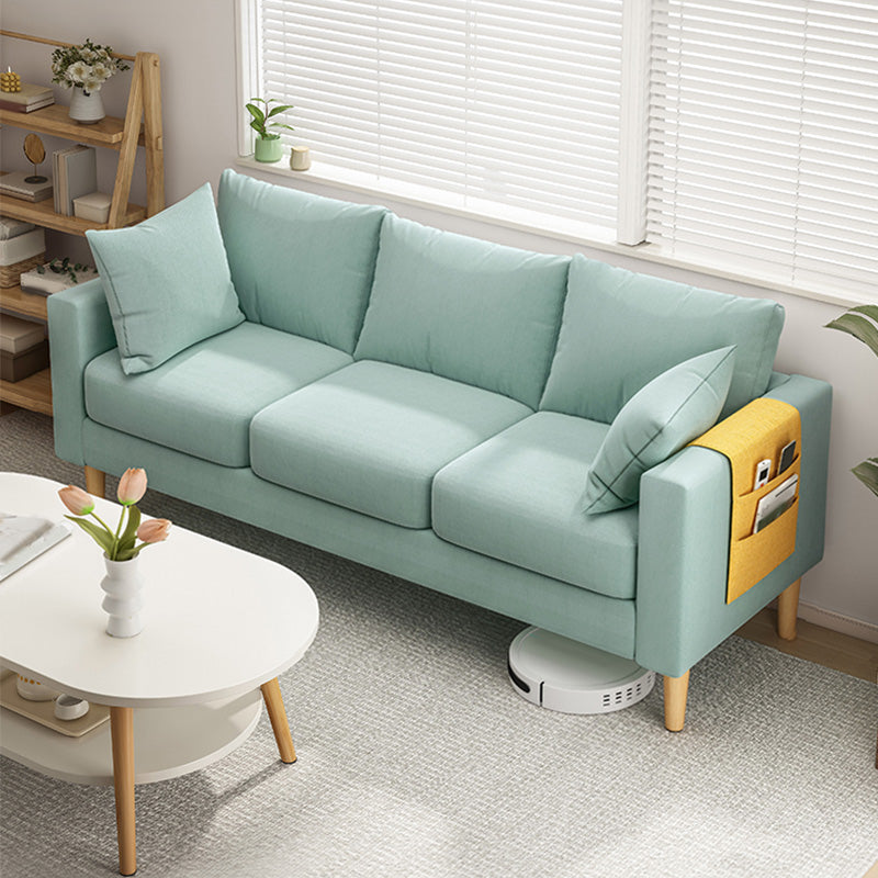 Modern Square Arm Sofa Wooden Standard Sofa for Living Room with Cushions Back Green Clearhalo 'furn' 'furn_sofas' 'Furniture' 'Living Room Furniture' 'Sofa' 'sofas' 6536618