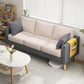 Modern Square Arm Sofa Wooden Standard Sofa for Living Room with Cushions Back Dark Gray-White Clearhalo 'furn' 'furn_sofas' 'Furniture' 'Living Room Furniture' 'Sofa' 'sofas' 6536619