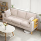 Modern Square Arm Sofa Wooden Standard Sofa for Living Room with Cushions Back Off-White Clearhalo 'furn' 'furn_sofas' 'Furniture' 'Living Room Furniture' 'Sofa' 'sofas' 6536629