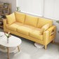 Modern Square Arm Sofa Wooden Standard Sofa for Living Room with Cushions Back Yellow Clearhalo 'furn' 'furn_sofas' 'Furniture' 'Living Room Furniture' 'Sofa' 'sofas' 6536631