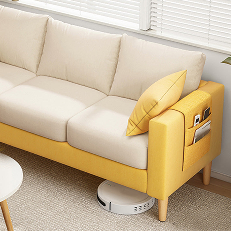 Modern Square Arm Sofa Wooden Standard Sofa for Living Room with Cushions Back Clearhalo 'furn' 'furn_sofas' 'Furniture' 'Living Room Furniture' 'Sofa' 'sofas' 6536633