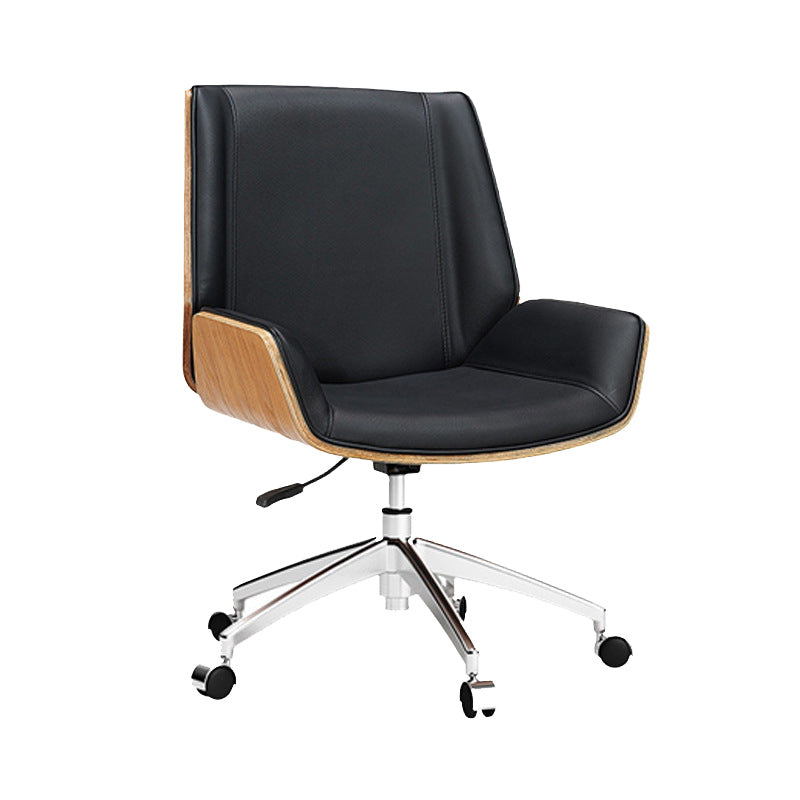 Contemporary Managers Chair Faux Leather and Chrome Frame Desk Chair Clearhalo 'furn' 'furn_office_chair' 'Furniture' 'Office Chairs' 'Office Furniture' 'office_chair' 6536764