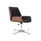 Contemporary Managers Chair Faux Leather and Chrome Frame Desk Chair Black 1 Piece Casters Not Included Clearhalo 'furn' 'furn_office_chair' 'Furniture' 'Office Chairs' 'Office Furniture' 'office_chair' 6536767